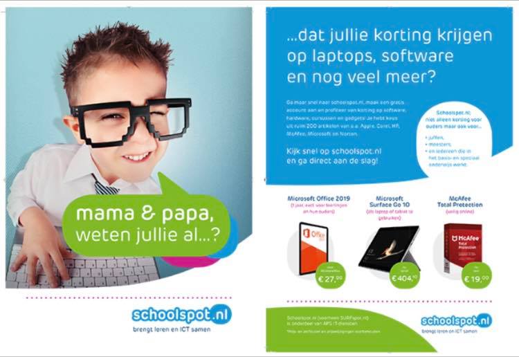 Tip: Ouders kunnen voordelig ICT middelen aanschaffen via Schoolspot