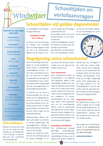 2019-2020 - RKBS De Windwijzer - informatie schooltijden en verlofaanvragen