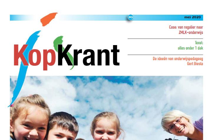Kopkrant: artikel met De Windwijzer over lezen