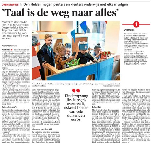 2020-04-16 - NHD - Artikel samenwerking peuters-kleuters