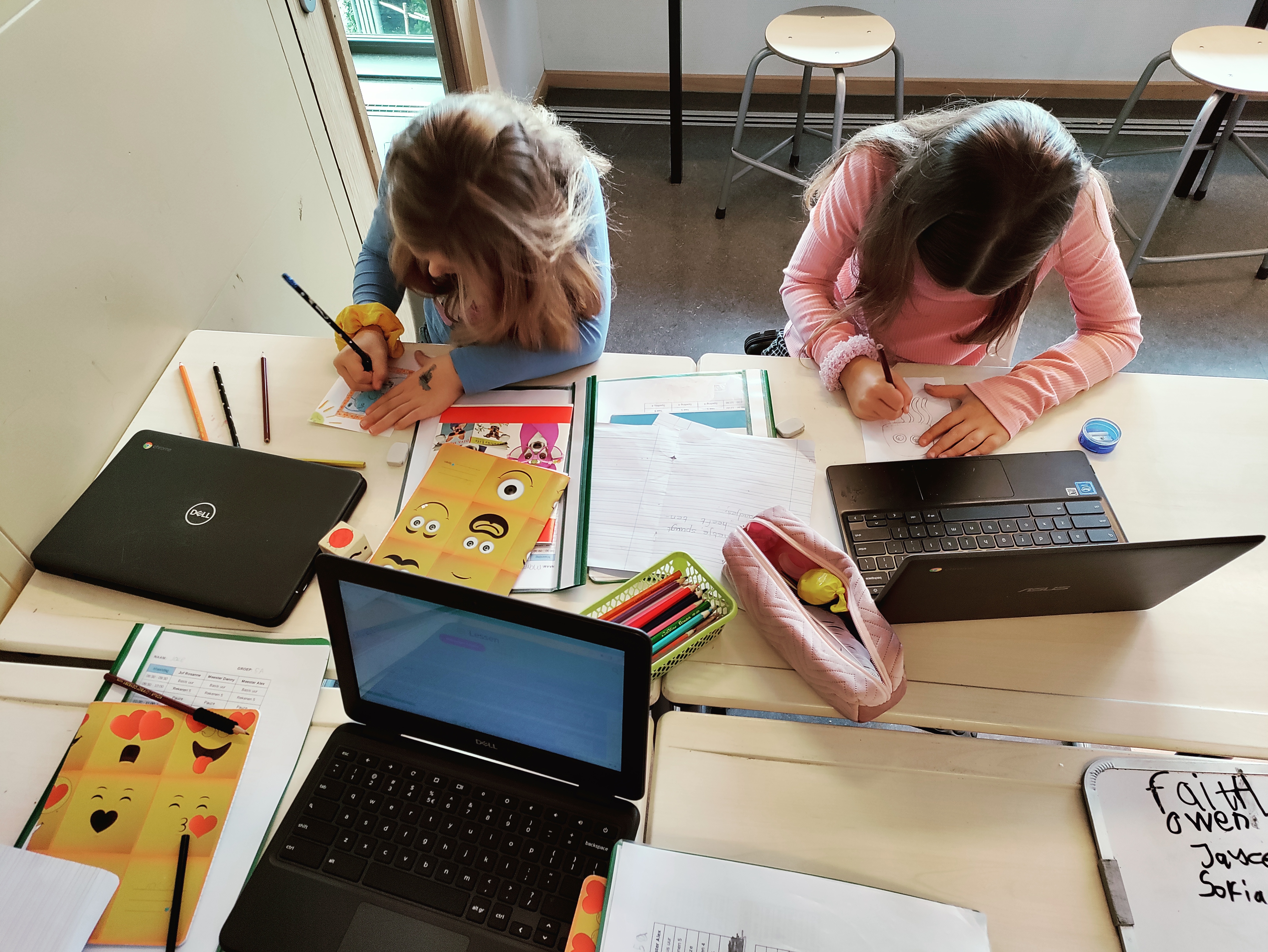 Hard aan het werk in de middenbouw!