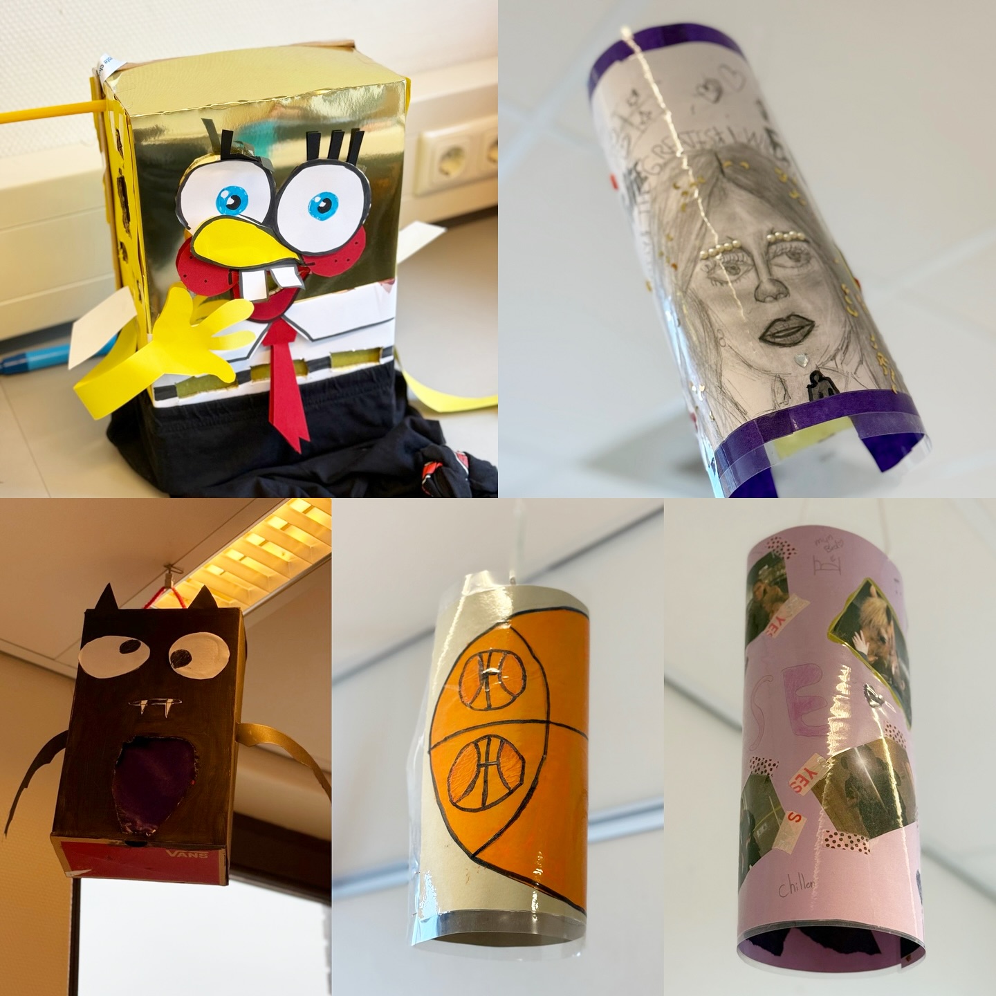 Kinderen maken lampionnen met een plan